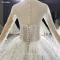 Jancember HTL1592 Wholesale Luxury Long Sleeve Ball Gown Wedding Dress Bridal Gown